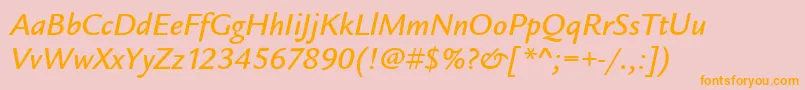 LegacySansItcMediumItalic Font – Orange Fonts on Pink Background