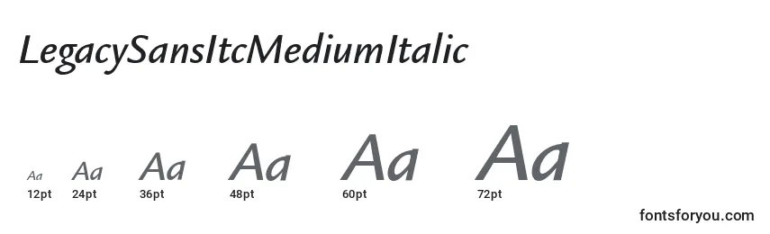 Размеры шрифта LegacySansItcMediumItalic