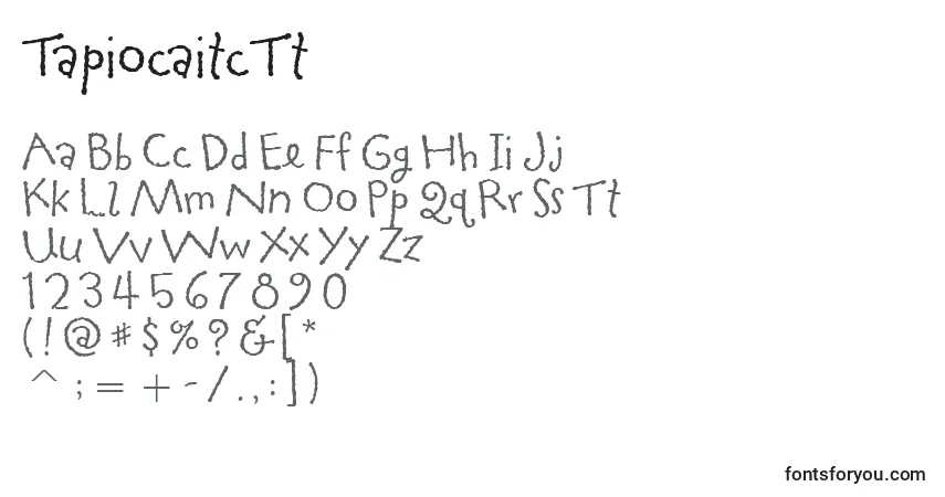 Schriftart TapiocaitcTt – Alphabet, Zahlen, spezielle Symbole