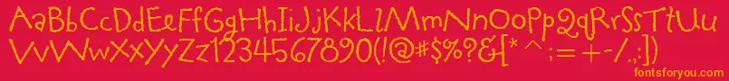 TapiocaitcTt Font – Orange Fonts on Red Background