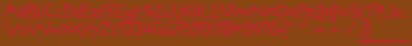 TapiocaitcTt Font – Red Fonts on Brown Background