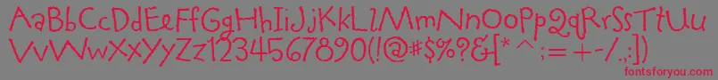 TapiocaitcTt Font – Red Fonts on Gray Background
