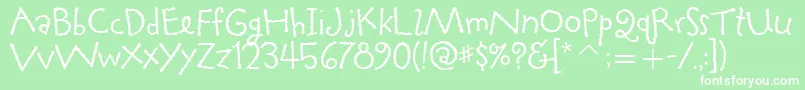 TapiocaitcTt Font – White Fonts on Green Background