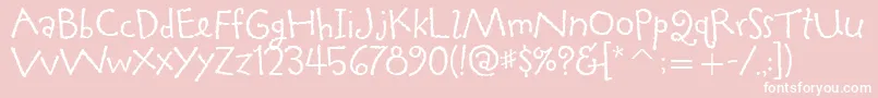 TapiocaitcTt-Schriftart – Weiße Schriften auf rosa Hintergrund