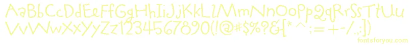 TapiocaitcTt Font – Yellow Fonts on White Background
