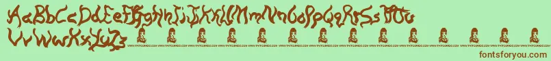 TheBoatman Font – Brown Fonts on Green Background