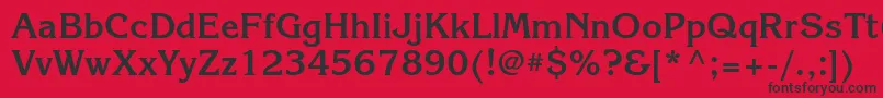 フォントKorinnacttBold – 赤い背景に黒い文字