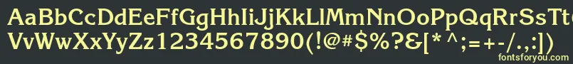 フォントKorinnacttBold – 黒い背景に黄色の文字