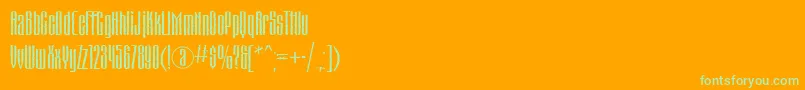 フォントMtr49C – オレンジの背景に緑のフォント
