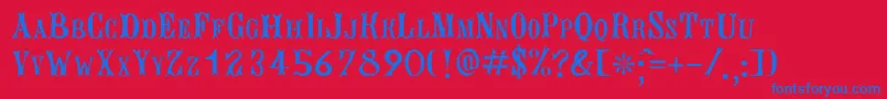 BujardetFreres Font – Blue Fonts on Red Background