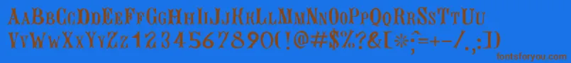 BujardetFreres Font – Brown Fonts on Blue Background