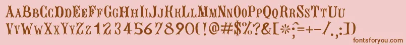 Więcej informacji o czcionce BujardetFreres Czcionka BujardetFreres – brązowe czcionki na różowym tle