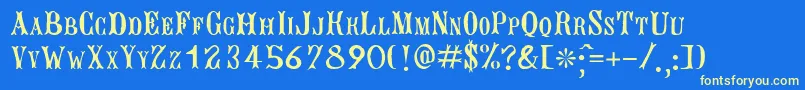 BujardetFreres Font – Yellow Fonts on Blue Background