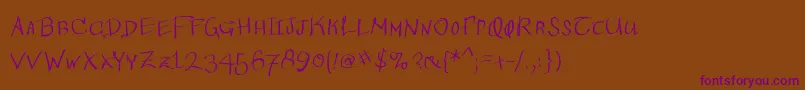 Wacomian Font – Purple Fonts on Brown Background