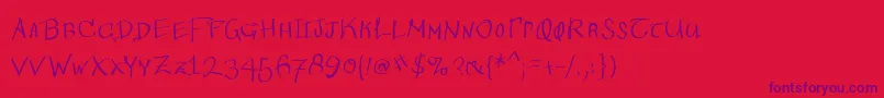 Czcionka Wacomian – fioletowe czcionki na czerwonym tle