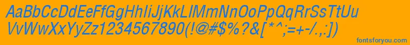 ArenaCondensedItalic Font – Blue Fonts on Orange Background
