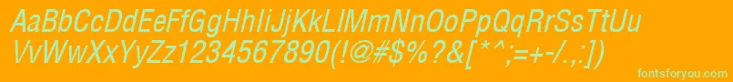 ArenaCondensedItalic Font – Green Fonts on Orange Background