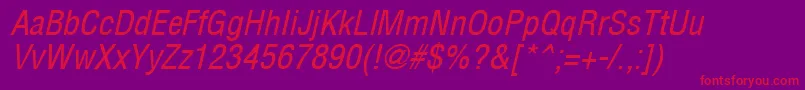 ArenaCondensedItalic Font – Red Fonts on Purple Background