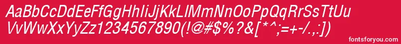 ArenaCondensedItalic Font – White Fonts on Red Background