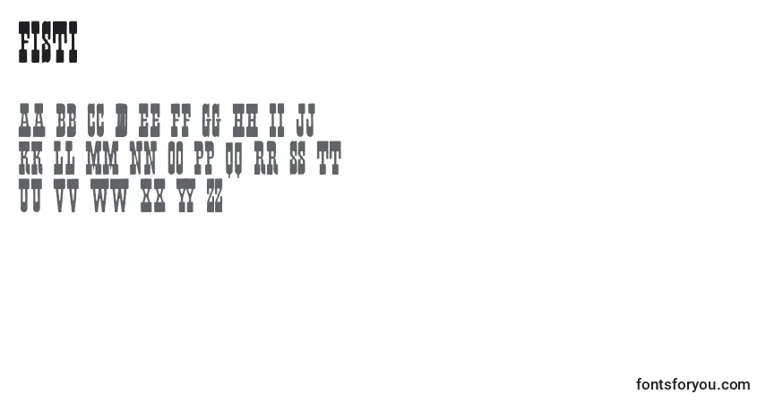 Шрифт Fisti – алфавит, цифры, специальные символы