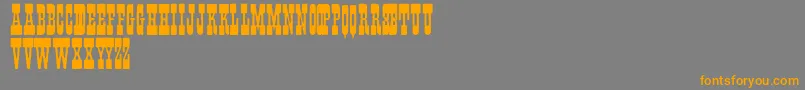 フォントFisti – オレンジの文字は灰色の背景にあります。