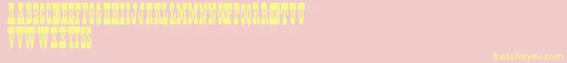 Fisti-Schriftart – Gelbe Schriften auf rosa Hintergrund