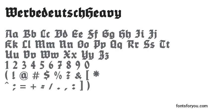 A fonte WerbedeutschHeavy – alfabeto, números, caracteres especiais