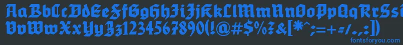 WerbedeutschHeavy Font – Blue Fonts on Black Background