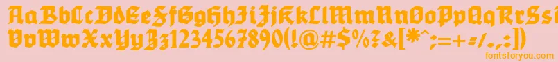 WerbedeutschHeavy Font – Orange Fonts on Pink Background
