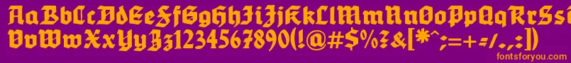 WerbedeutschHeavy Font – Orange Fonts on Purple Background