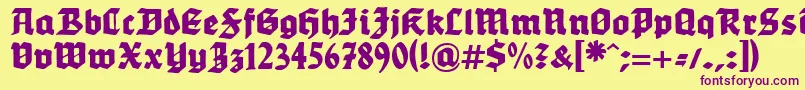 WerbedeutschHeavy Font – Purple Fonts on Yellow Background