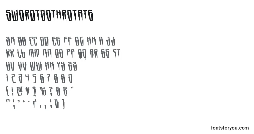 Schriftart Swordtoothrotate – Alphabet, Zahlen, spezielle Symbole