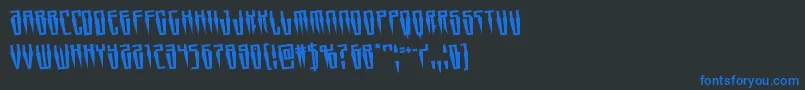 Swordtoothrotate Font – Blue Fonts on Black Background