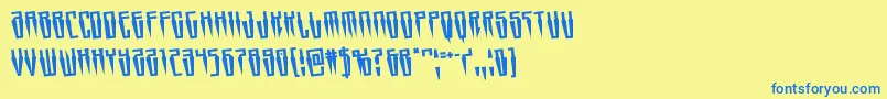 Swordtoothrotate Font – Blue Fonts on Yellow Background