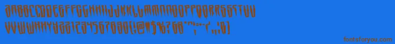 Swordtoothrotate Font – Brown Fonts on Blue Background