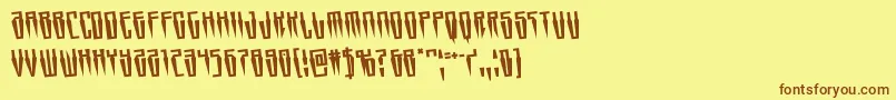 Swordtoothrotate Font – Brown Fonts on Yellow Background