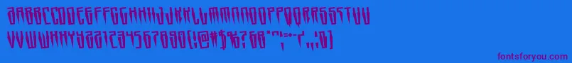 Swordtoothrotate Font – Purple Fonts on Blue Background