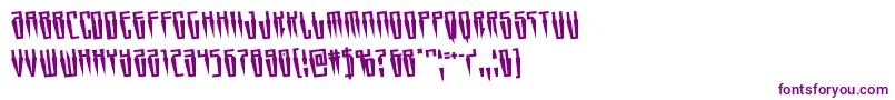 Swordtoothrotate-Schriftart – Violette Schriften auf weißem Hintergrund