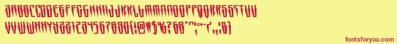 Swordtoothrotate Font – Red Fonts on Yellow Background