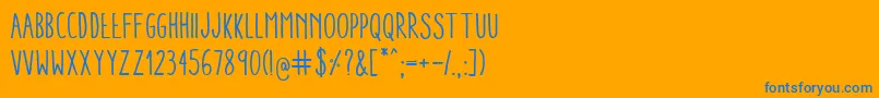 Czcionka AracneCondensedRegular – niebieskie czcionki na pomarańczowym tle
