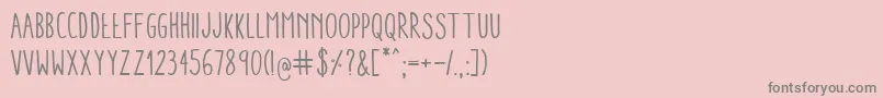 AracneCondensedRegular-Schriftart – Graue Schriften auf rosa Hintergrund