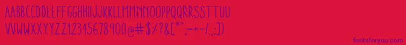 Police AracneCondensedRegular – polices violettes sur fond rouge