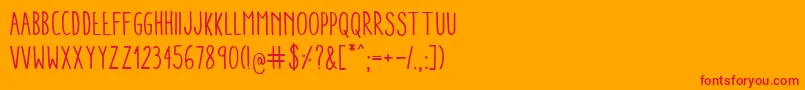 フォントAracneCondensedRegular – オレンジの背景に赤い文字