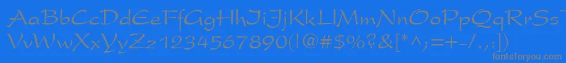 フォントGeClipperScriptNormal – 青い背景に灰色の文字
