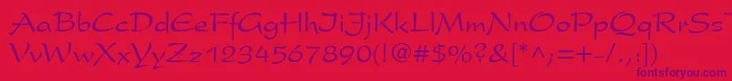 GeClipperScriptNormal Font – Purple Fonts on Red Background