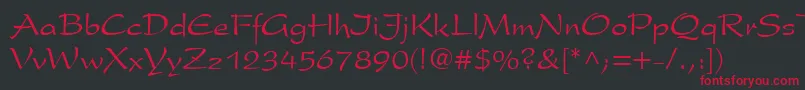 GeClipperScriptNormal Font – Red Fonts on Black Background