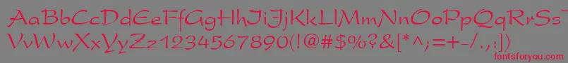 GeClipperScriptNormal Font – Red Fonts on Gray Background