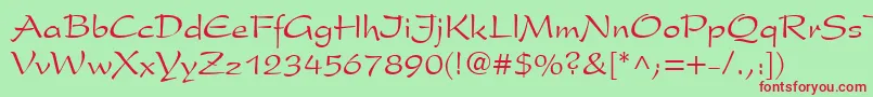 GeClipperScriptNormal Font – Red Fonts on Green Background