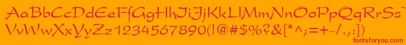 GeClipperScriptNormal Font – Red Fonts on Orange Background