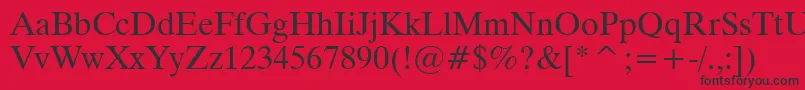 Tiempo Font – Black Fonts on Red Background